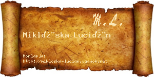 Miklóska Lucián névjegykártya